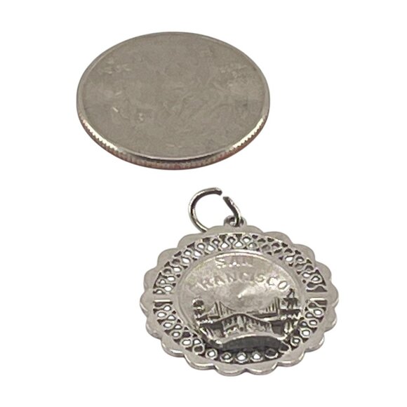 Vintage San Francisco Souvenir Sterling Silver Charm Pendant - Picture 6 of 7